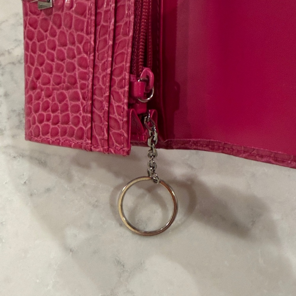 Pink Lauren Ralph Lauren Croc-Embossed Women's Clutch - Picture 5 of 8